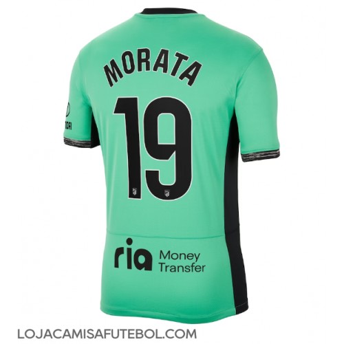 Camisa de Futebol Atletico Madrid Alvaro Morata #19 Equipamento Alternativo 2023-24 Manga Curta